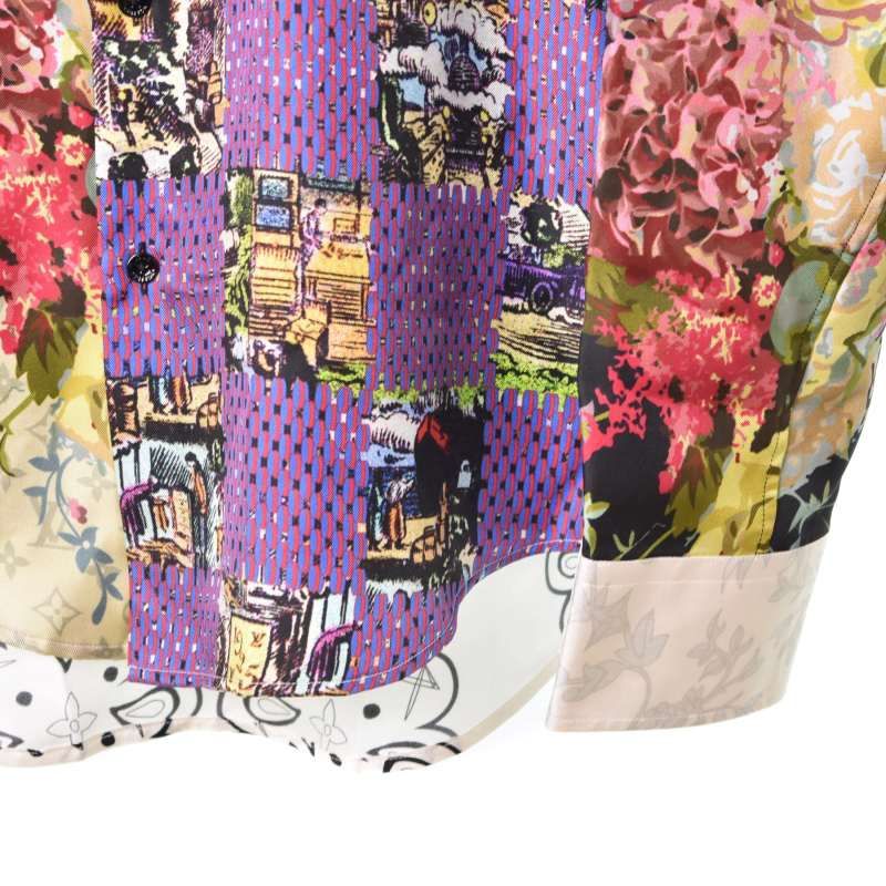 ルイヴィトン LOUIS VUITTON 22AW モノグラム 総柄 シルク 長袖 シャツ