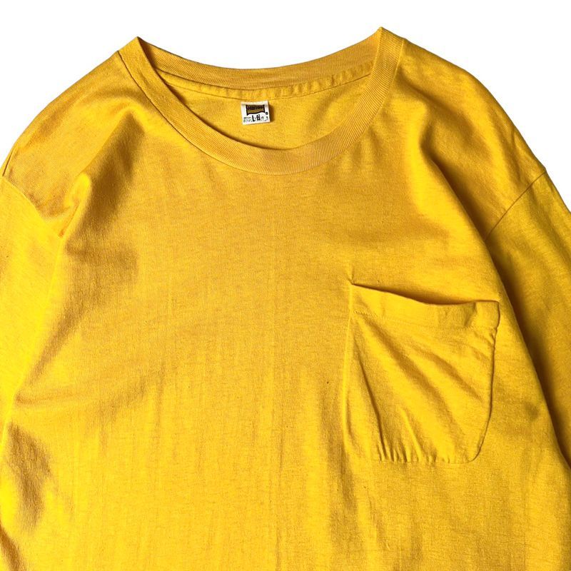 70s Hanes 無地 ポケット付き 半袖 Tシャツ L / 70年代 ヘインズ 