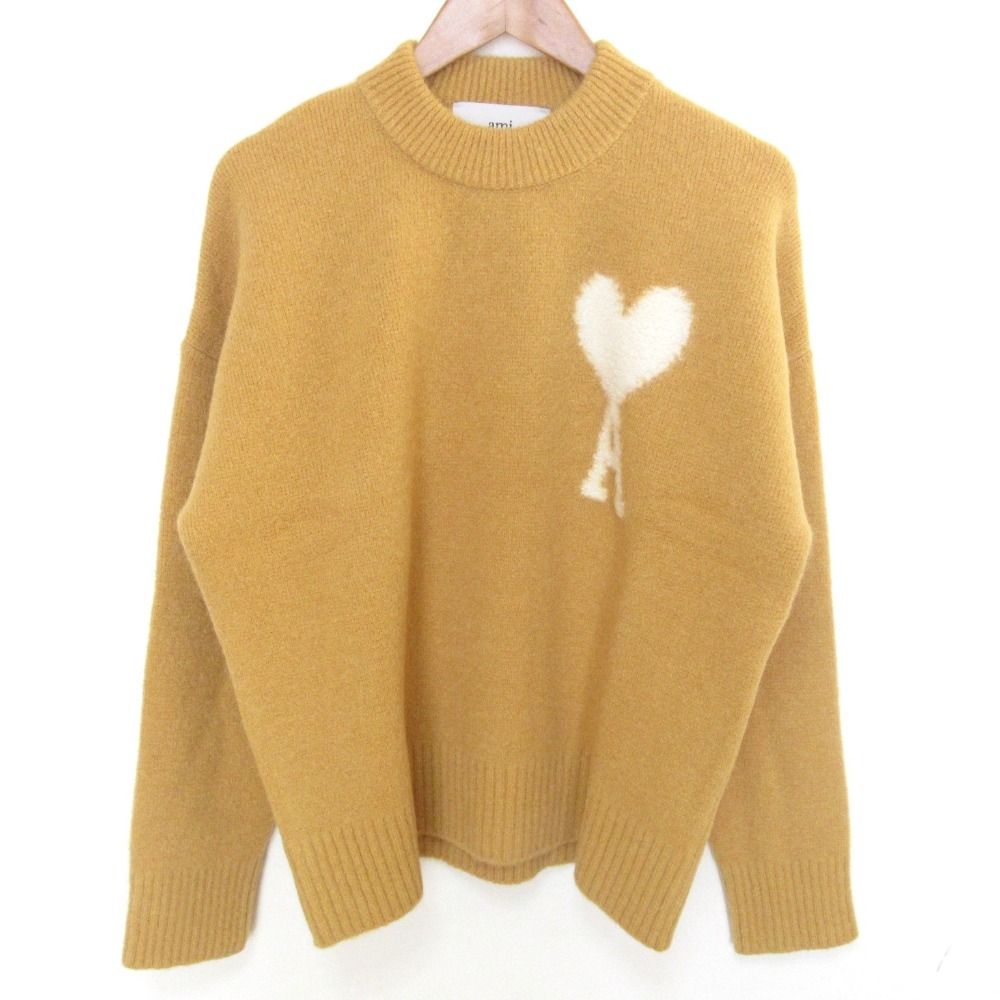 未使用 AMI PARIS アミ パリス OFF WHITE ADC SWEATER ハートロゴ アルパカブレンド ニット セーター サイズS キャメル レディース 古着 中古 未使用 AMI PARIS アミ パリス OFF WHITE ADC SWEATER ハート