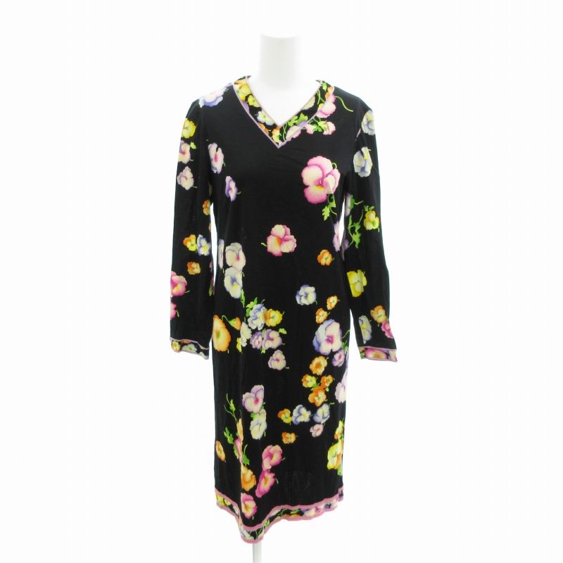 レオナール LEONARD FASHION ワンピース 花柄 ミモレ丈 長袖 M レオナール LEONARD FASHION ワンピース 花柄 ミモレ丈 長袖 M