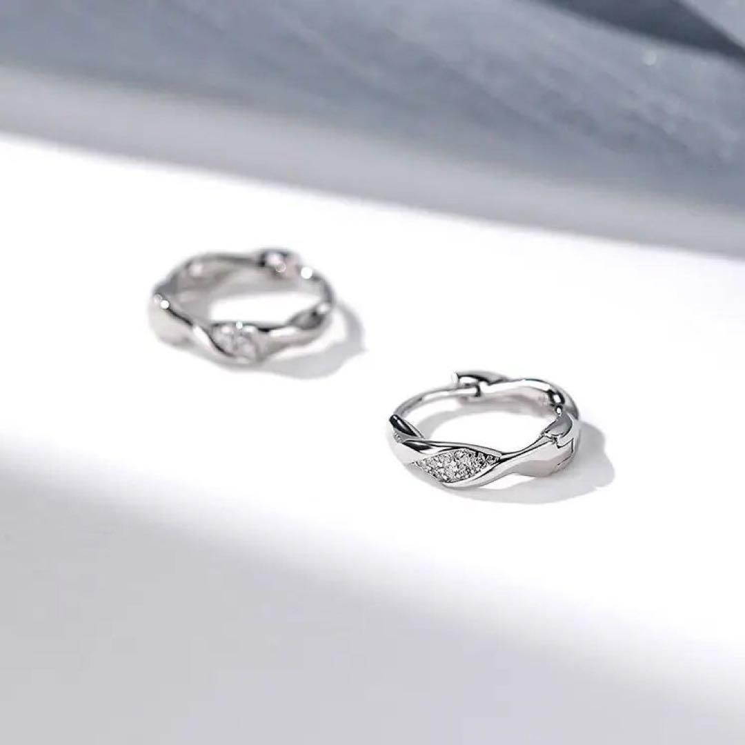 476 シルバー925 ダイヤ フープピアス ひねり ツイスト レディース ジュエリー 小ぶり 上品 華奢 シンプル エレガント 感 普段使い オフィス デート 結婚式 入学式 卒業式 フォーマル ギフト プレゼント おしゃれ きれいめ 大人可愛い 高見え