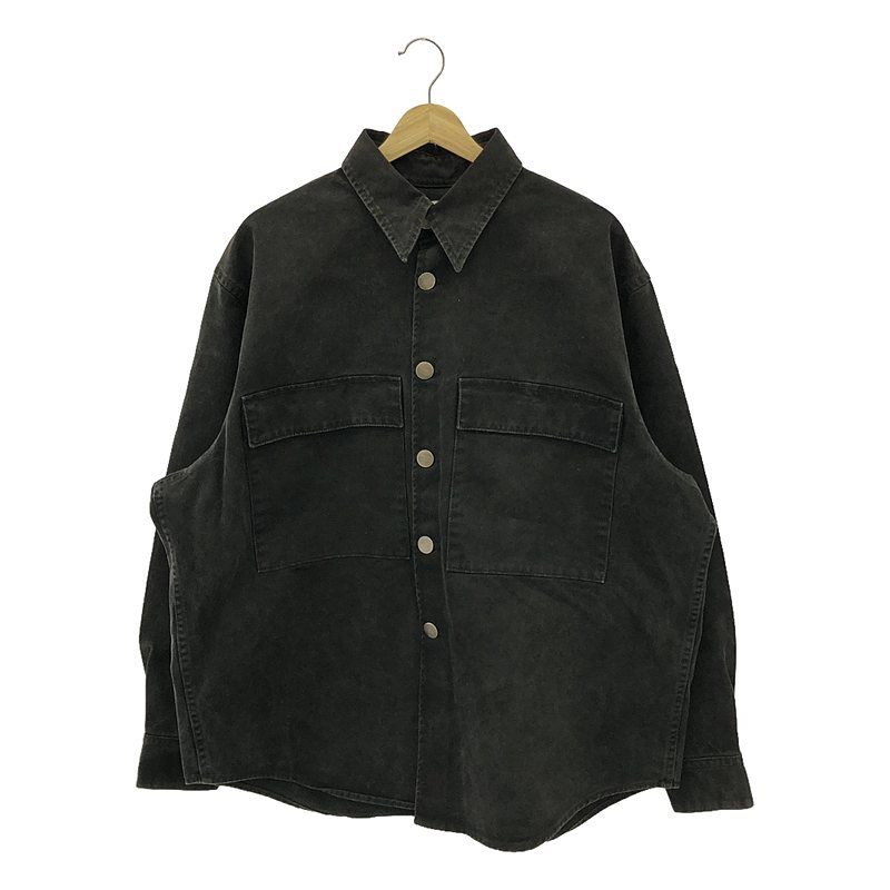 【美品】  WILLY CHAVARRIA / ウィリーチャバリア | ブラックデニム オーバー シャツ ジャケット | M | チャコールグレー系 | メンズ