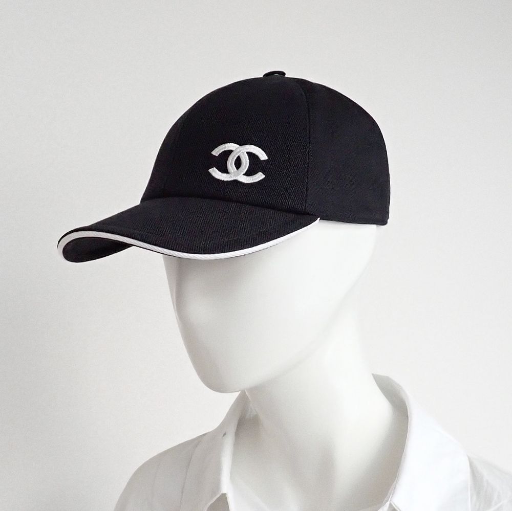 シャネル CCロゴキャップ 帽子 ココマーク 刺繍 コットン
