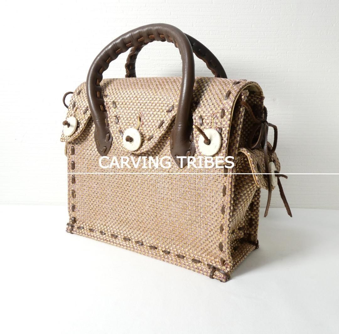 美品 カービングトライブス CARVING TRIBES ハンドバッグ トランク 