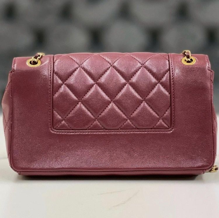 シャネル マドモアゼル ラムスキン ワインレッド ショルダーバッグ 21