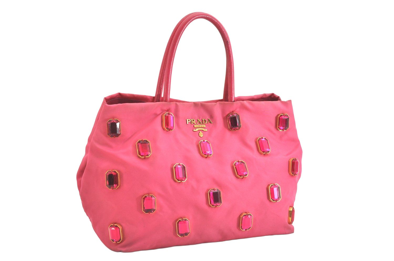 PRADA プラダ ヴィンテージ ナイロン レザー トート ハンドバッグ 財布 ピンク 2775N