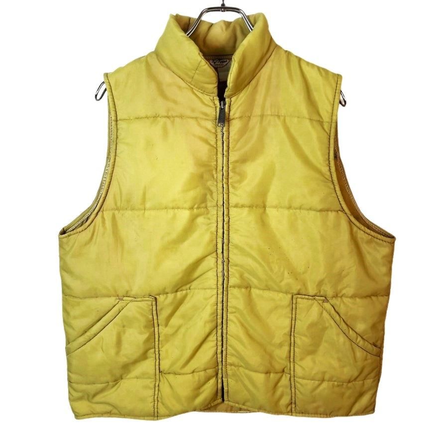 Tuf Topperダウンベスト中綿入りアウターUSA製プライドジップ無地ベージュvintageヴィンテージ41121