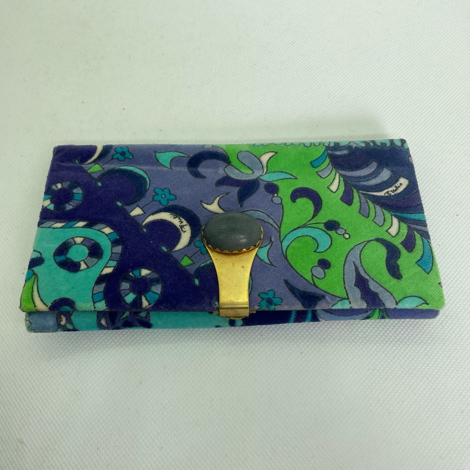 エミリオプッチ ヴィンテージ ウォレット 長財布 ベロア グリーン