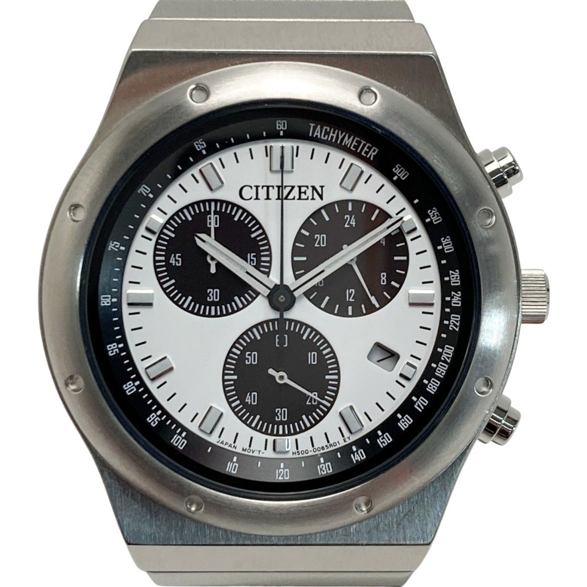 CITIZEN シチズン エコドライブ クロノグラフ H500-006CS08 ホワイト ソーラー メンズ 腕時計 Eco-Drive
