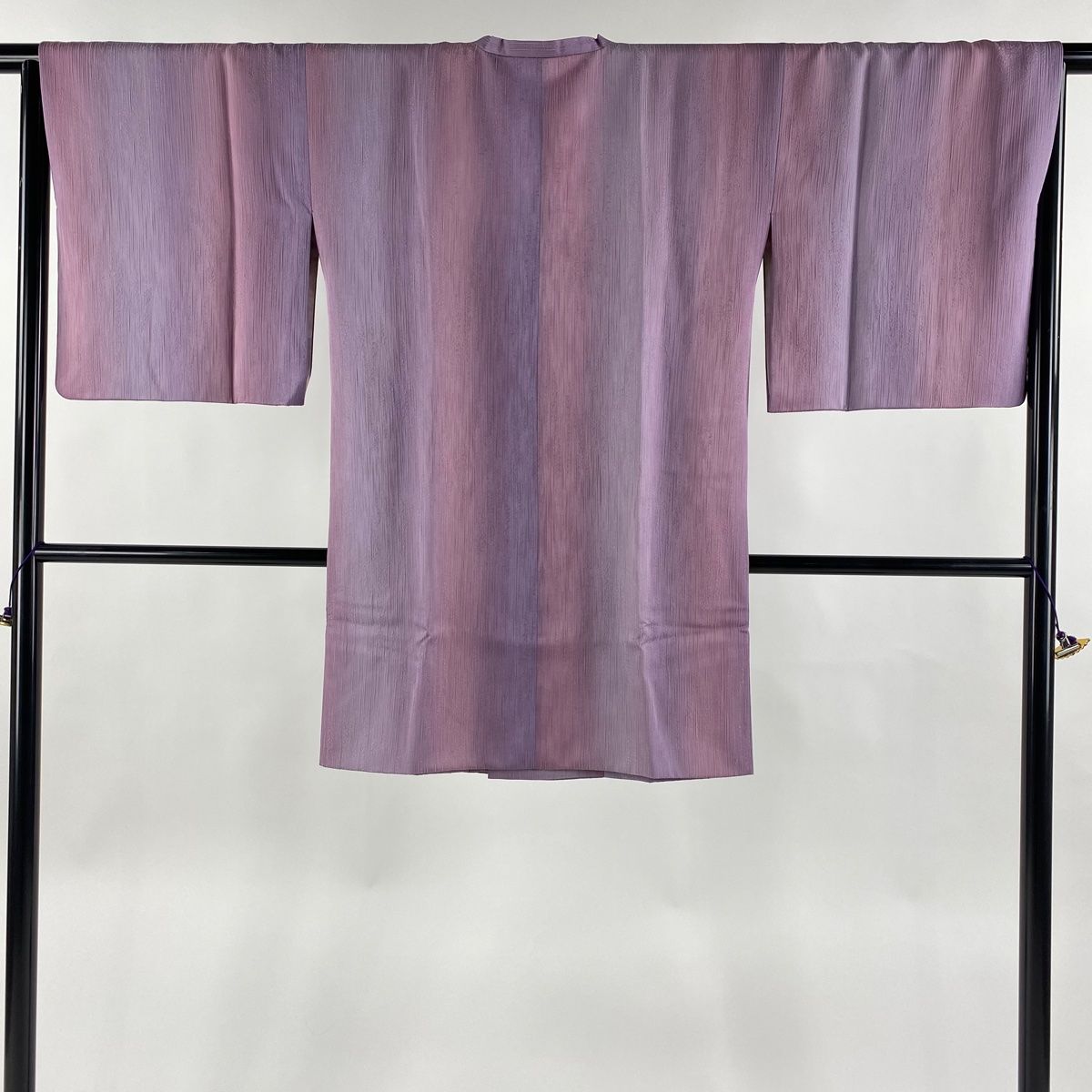 道行 身丈100cm 裄丈70cm L 和装コート 角衿 地紋 受け入れよ 茶色 正絹 