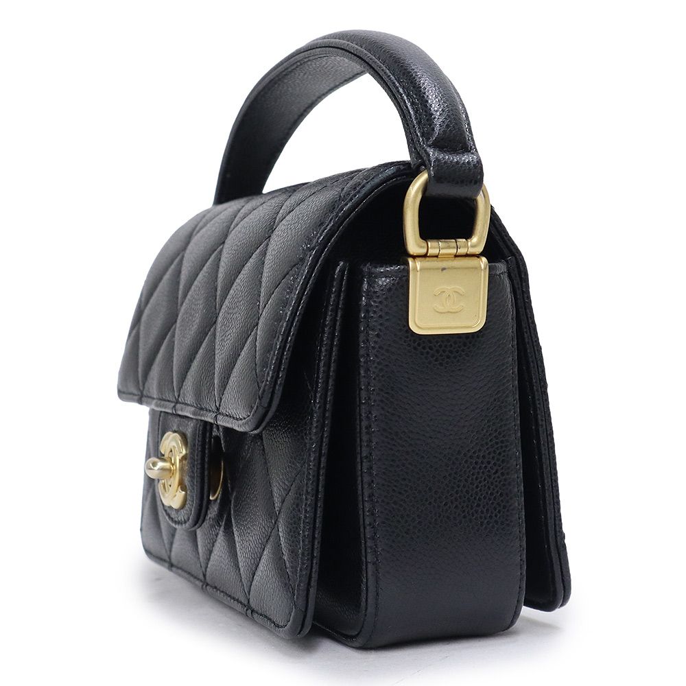 シャネル AS5164 ハンドバッグ ブラック  CHANEL マトラッセ ハンドル ミニ キャビアスキン CHANEL - シャネル AS5164 ハンドバッグ ブラック CHANEL マトラッセ