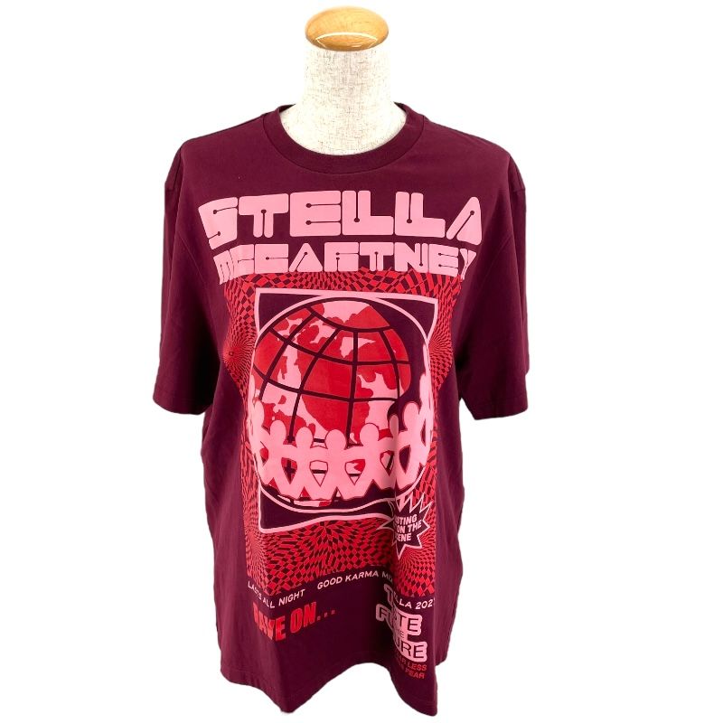 ステラ マッカートニー STELLA McCARTNEY グラフィックプリントTシャツ 604084 ボルドー コットン レディース 半袖Ｔシャツ