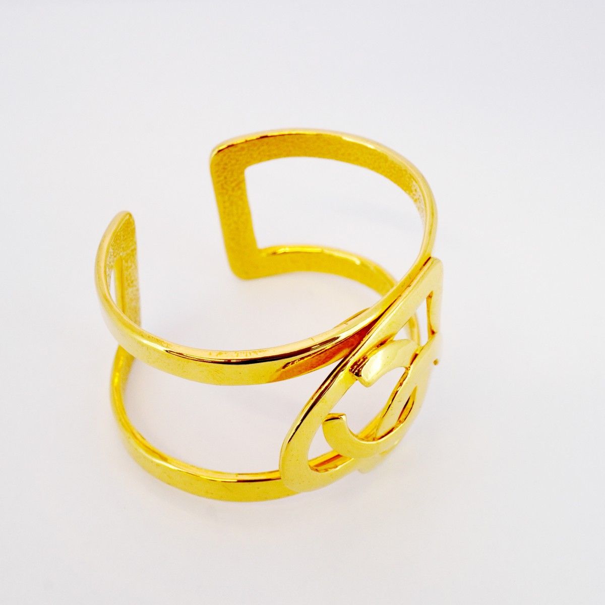 5jib0535 シャネル バングル ヴィンテージ ココマーク ハートモチーフ GPメッキ ゴールド レディース