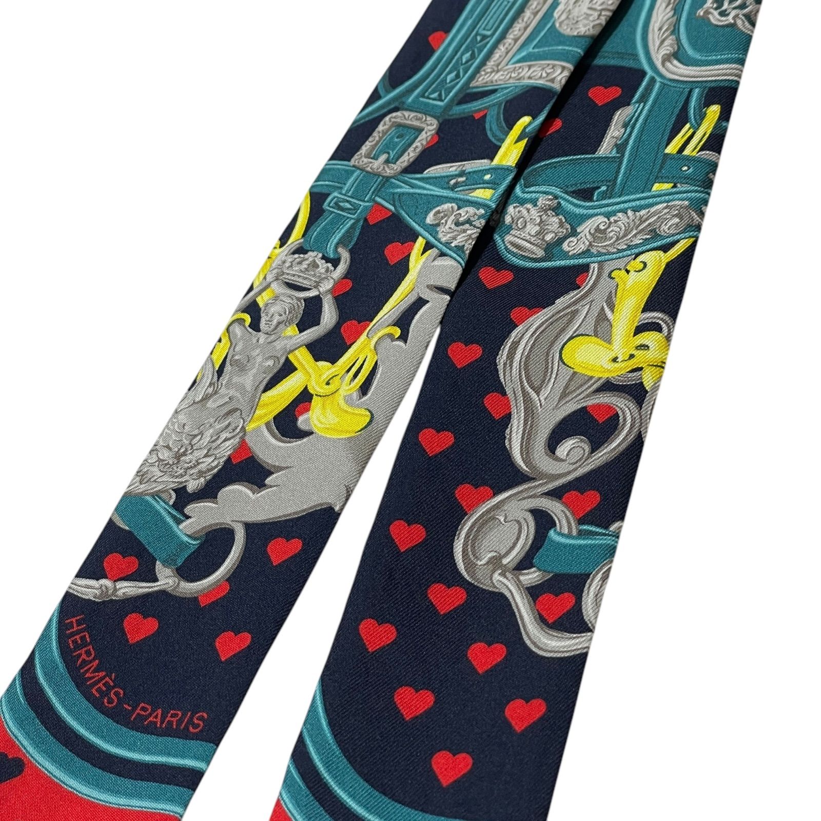 HERMES Twilly Brides de Gala Love エルメス ツイリー シルク100