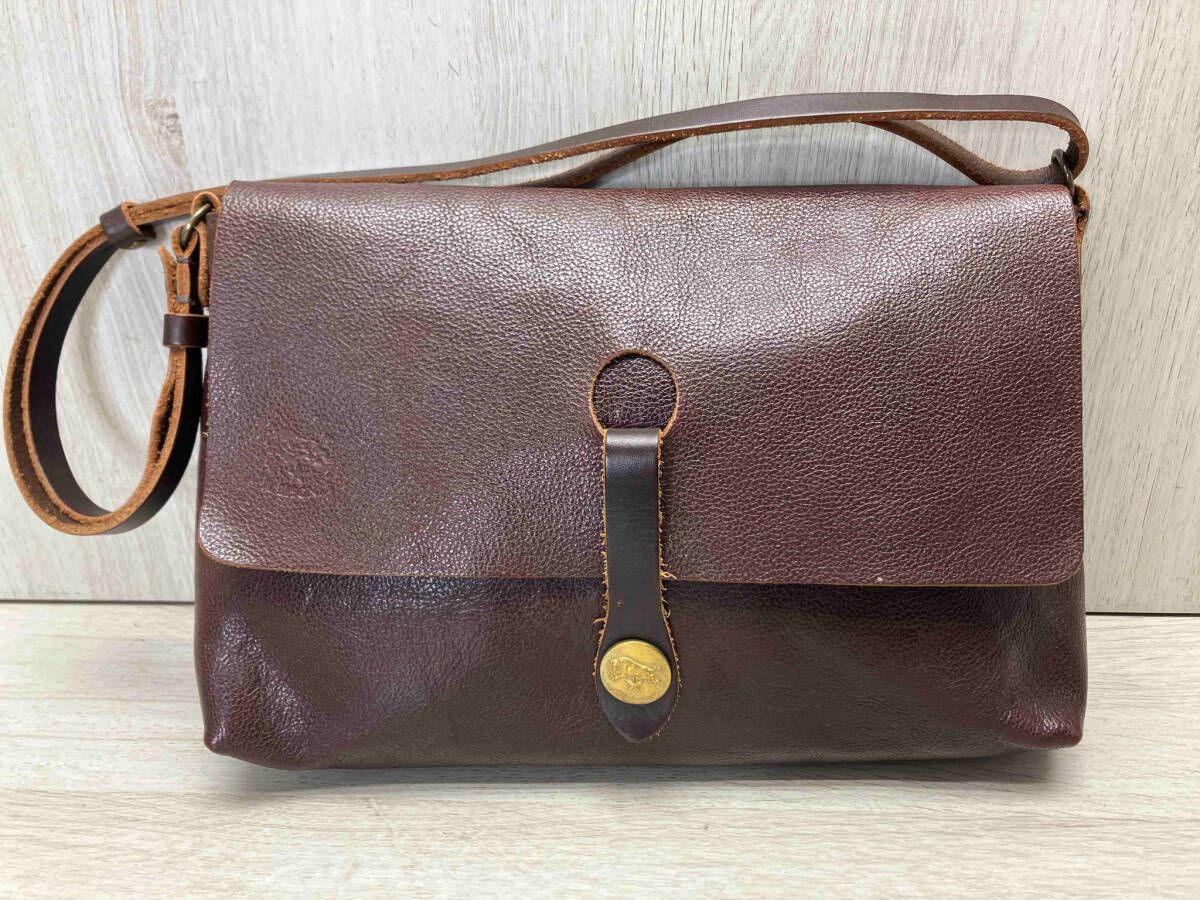 牛革】COWHIDE ヌメ革メディスンショルダーバッグ ターコイズコンチョ