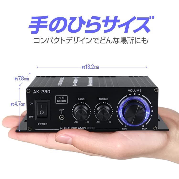 超歓迎された 小型 2ch オーディオアンプ 出力40W＋40W 2chオーディオアンプ Bluetooth対応 Hi-Fiステレオ  Bluetooth5.0対応