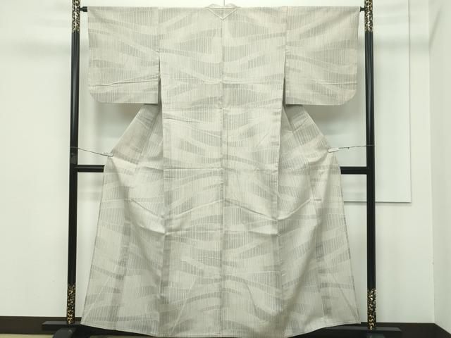 平和屋着物 上 夏物 結城紬 夏結城 100亀甲 横段文 亜麻色地 CZAA3410s5