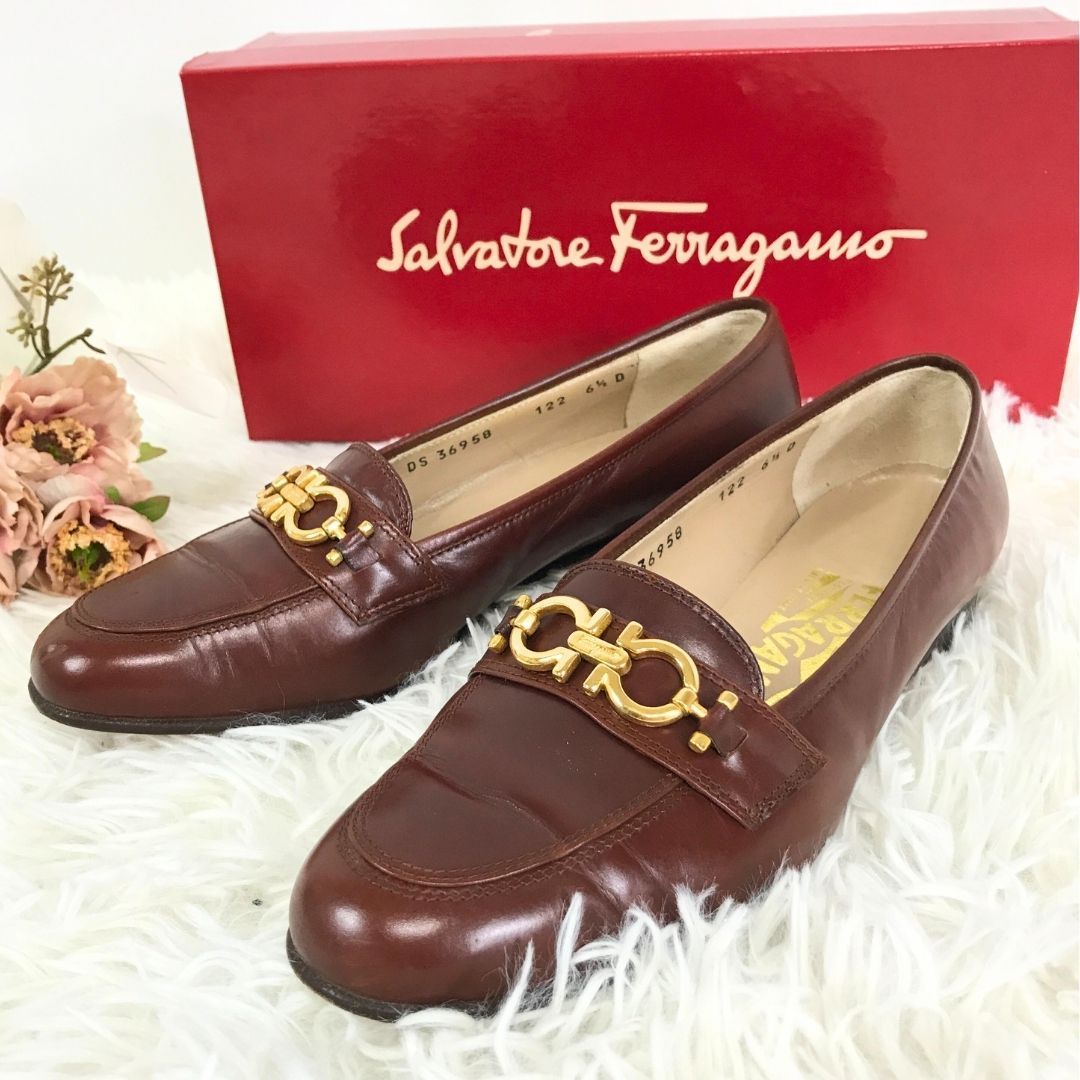 Ferragamo ビンテージ フェラガモ　ヒールローファー　2Aワイズ Ferragamo ビンテージ フェラガモヒールローファー2Aワイズ