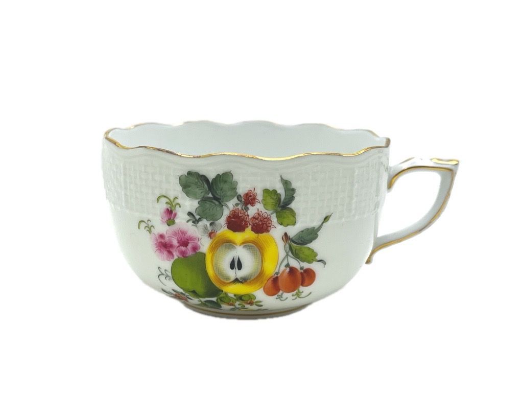 ▽Herend ヘレンド カップ&ソーサー フルーツ＆フラワーバスケット