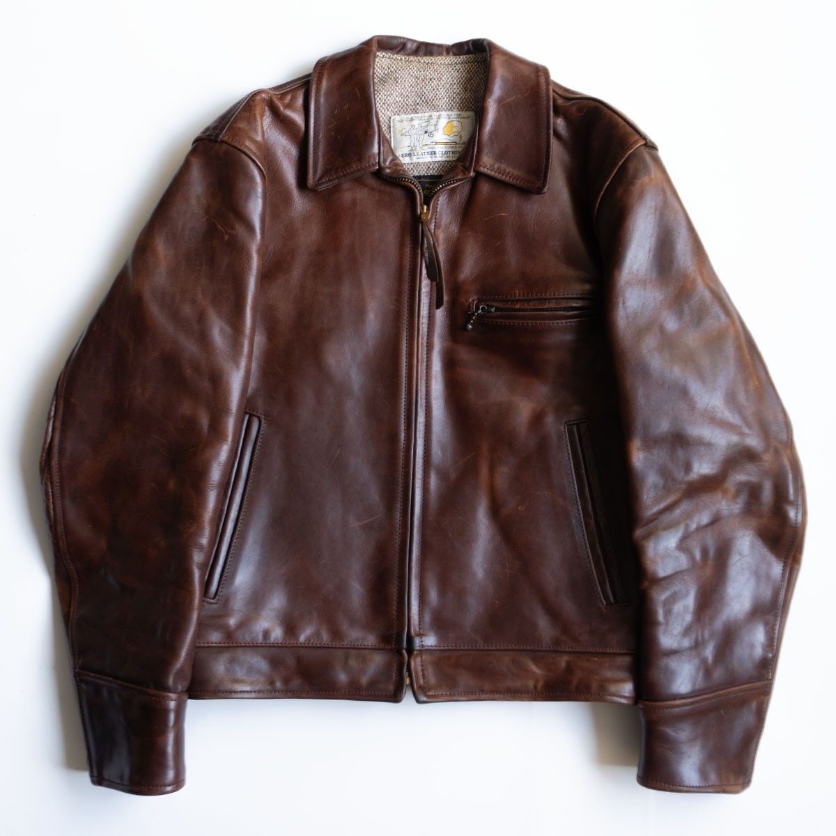 AERO LEATHER エアロレーザー ライダージャケット ブラウン AERO LEATHER エアロレーザー ライダージャケット ブラウン AERO