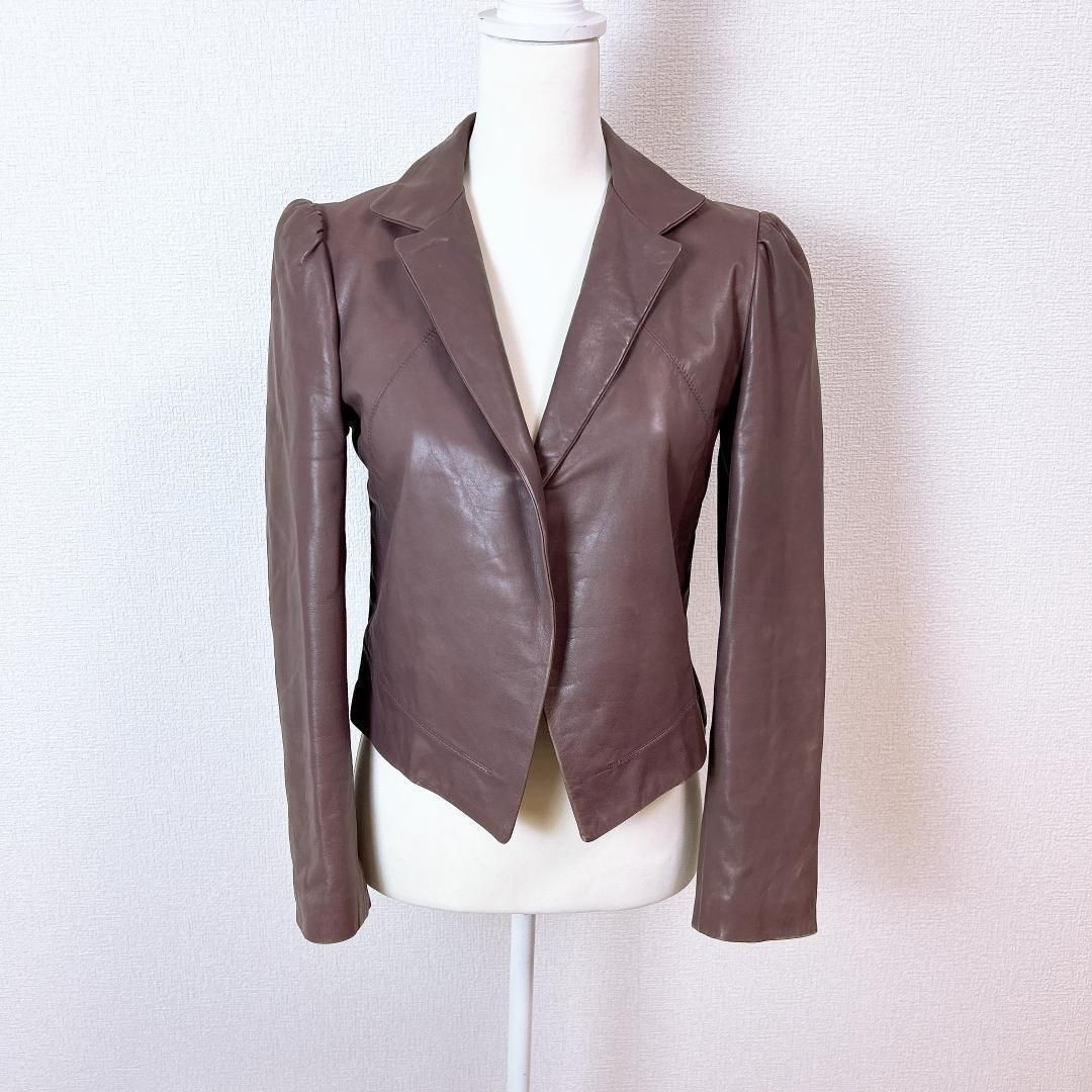 マルニ レザージャケット テーラード パープルブラウン 40