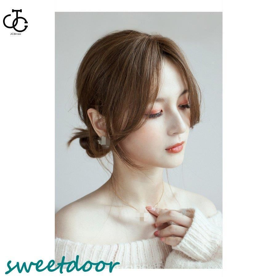 ウイッグ女性の長い髪 とても自然な感じです 総手植え  ヘアーピース ウィッグ 2color 3D構造部分ウィッグ ヘアピース 女性 人毛100% ウイッグ