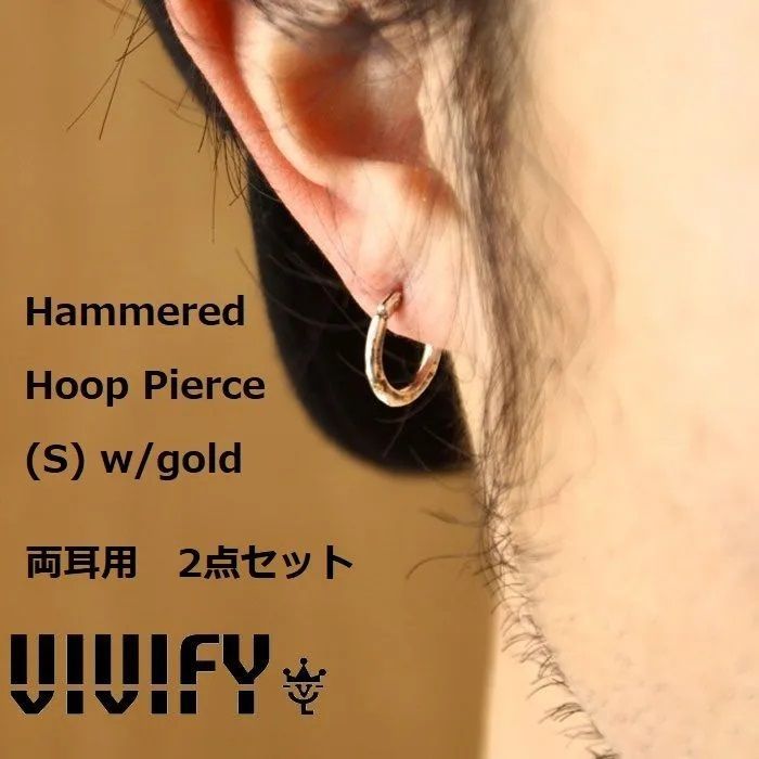 両耳用2点 VIVIFY Hammered Hoop Pierce (S)w/g library.umsida.ac.id