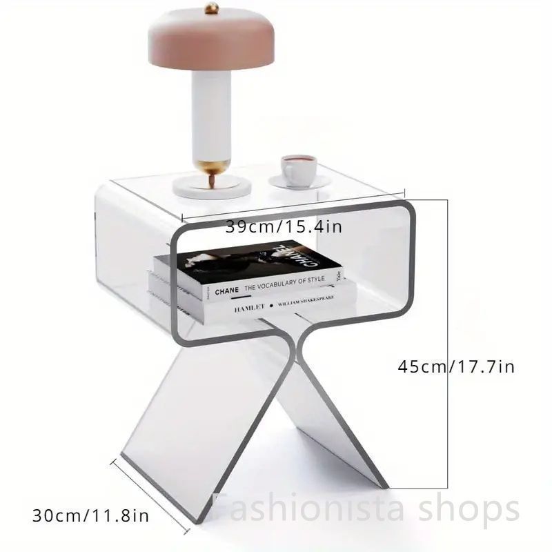 リビングルームやRV用のモダンデザインのクリアホームデコレーションディスプレイエンドテーブル用のクリアアクリル製ナイト