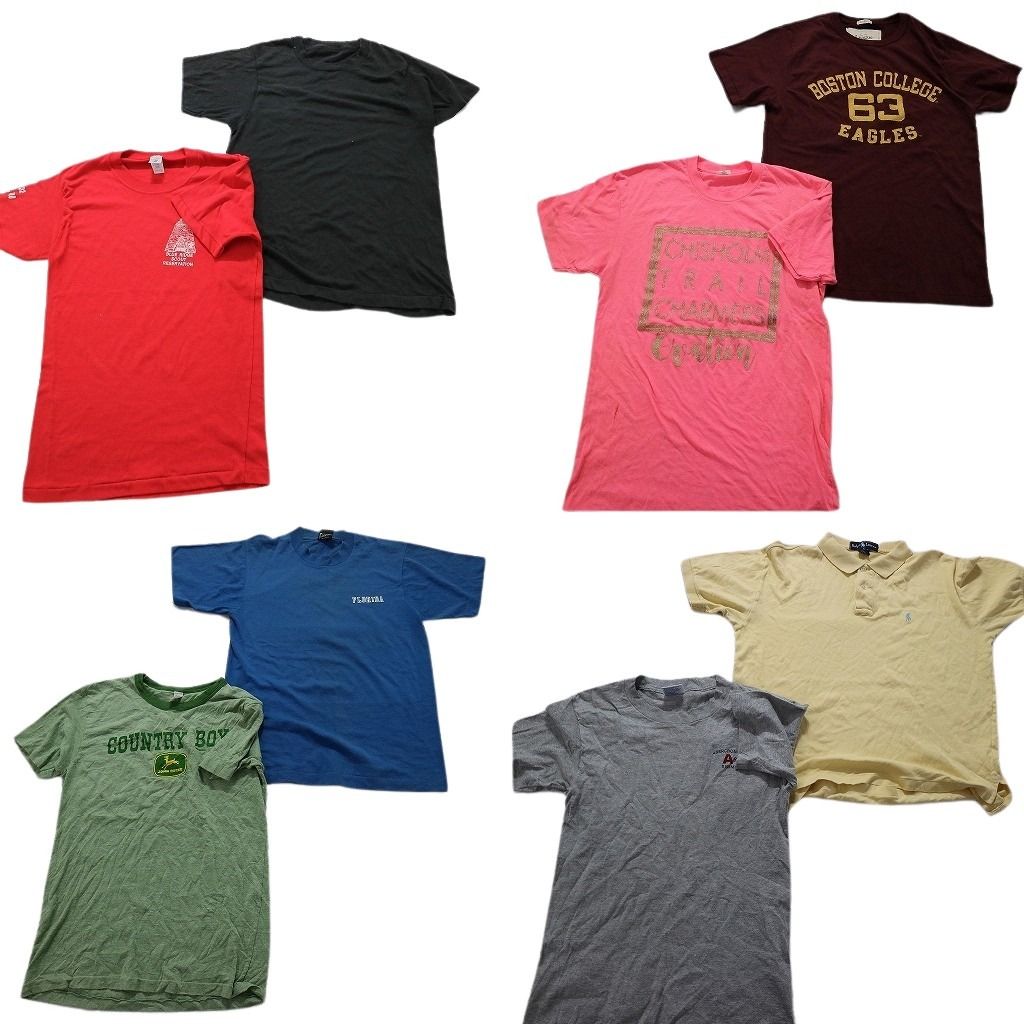 古着卸 まとめ売り ～90s　オールド 半袖Tシャツ 8枚セット (メンズ S /M ) シングルステッチ ボディプリント ラルフ 無地 MT5156