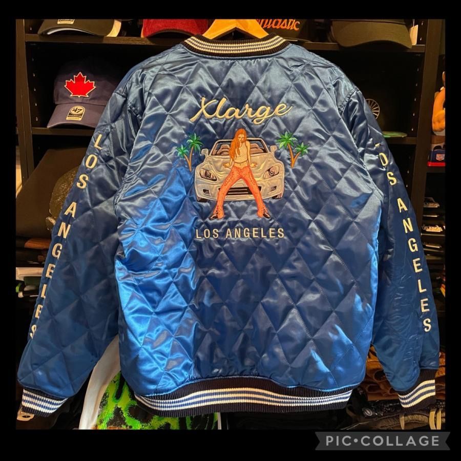 XLARGE REVERSIBLE FLAG GAL SOUVENIR JACKET NAVY Lサイズ - メルカリ