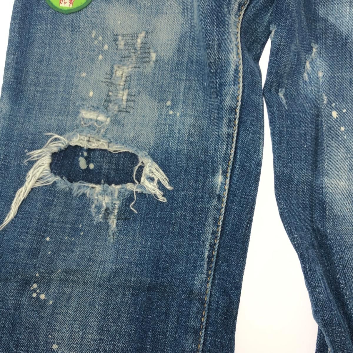 良好 Dsquared2 ディースクエアード ダメージ加工 ワッペン デニム  