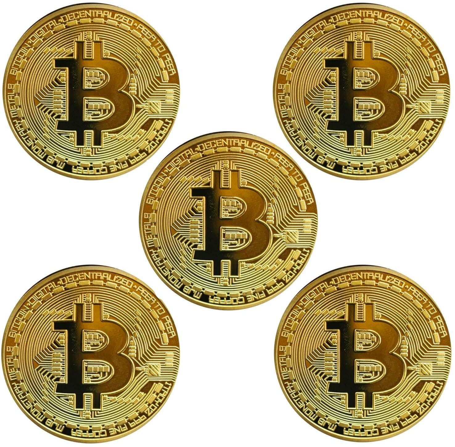 ビットコイン BitCoin 記念硬貨 (ゴールド/シルバー) 5枚入り - メルカリ