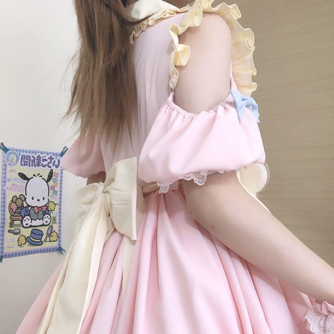 ロリータ 半袖ワンピース かわいいウサギ ジャンパースカート 甘ロリ姫 コスプレ ロリータ ジャンパースカート ワンピース ドレス ロリィタ