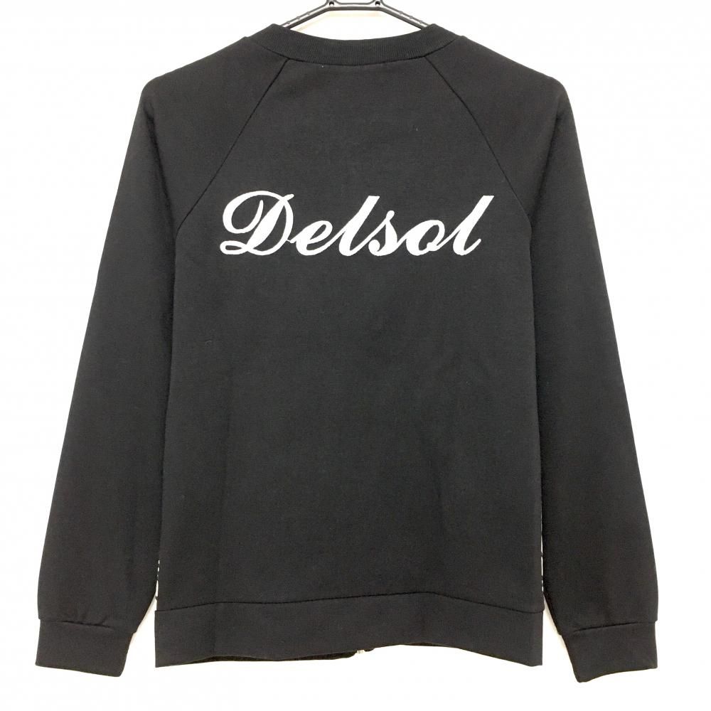 デルソル ジャケットブルゾン 黒×ベージュ 千鳥格子 ロゴワッペン