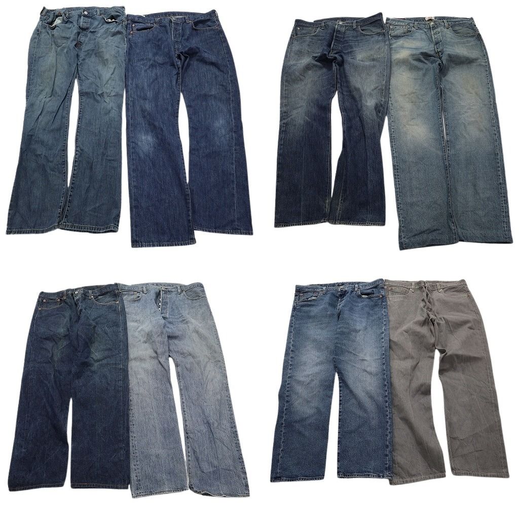 古着卸 まとめ売り リーバイス 501 デニム パンツ 8枚セット (メンズ 38 /40 ) インディゴブルー アメカジ ボタンフライ 中古 古着 MY3208