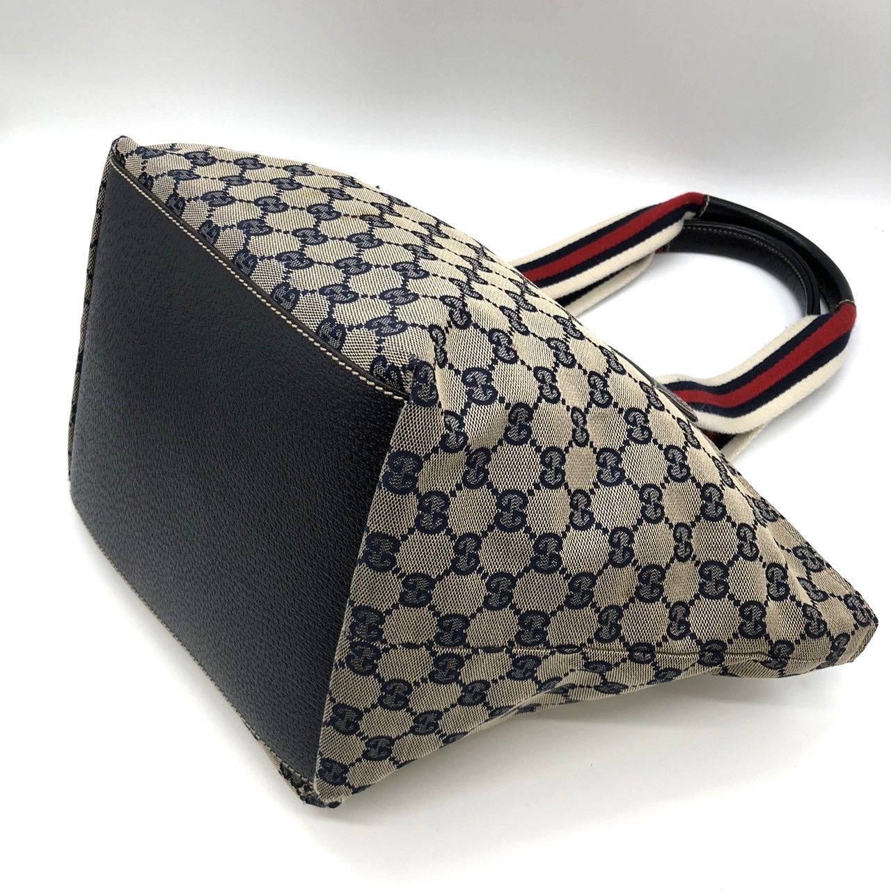 GUCCI グッチ 131230 トートバッグ ネイビー 紺 GGキャンバス