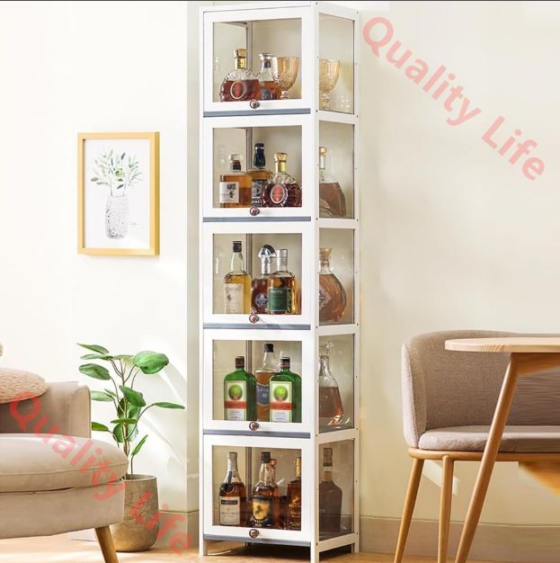 小型ウイスキー棚 ウイスキーラック アクリルドア付 お酒収納