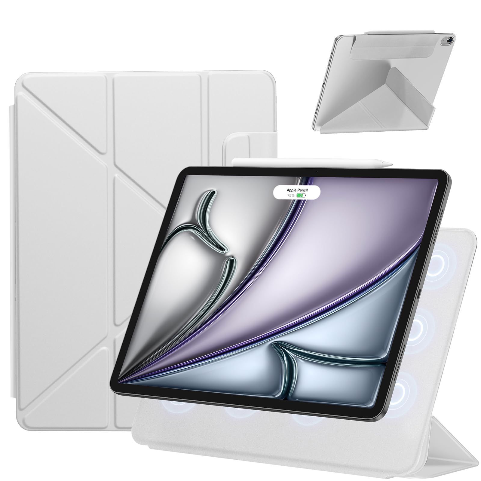 【数量限定】横置＆縦置 角度調整可能 ケース(2018)専用 11インチ 三角形スタンド 11インチ 強力マグネット吸着 pro ケース(2022/2020)/iPad Pencil対応 第5/4世代 Air 極薄 Air 軽量 (2024、第6世代)/iPa