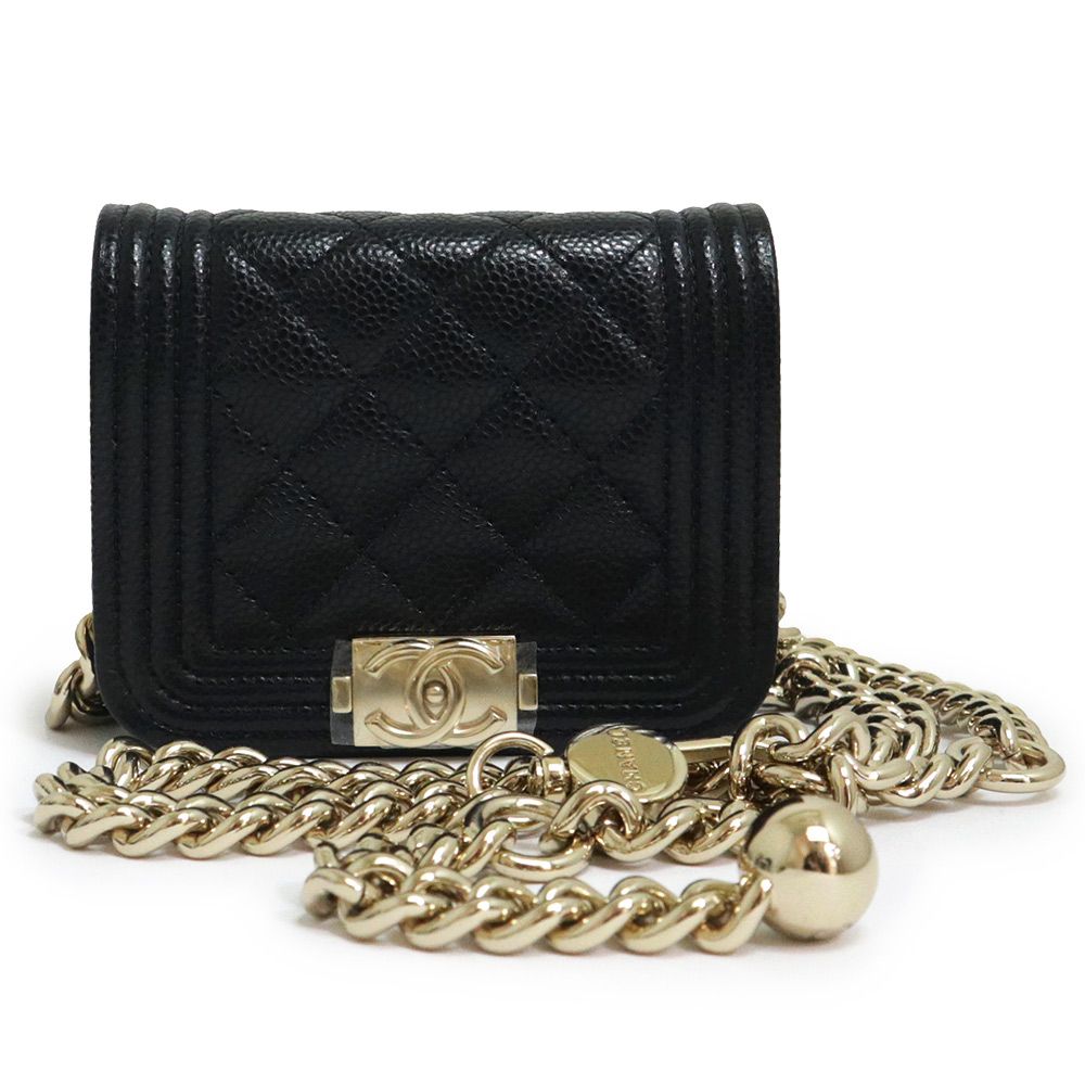 シャネル ボーイシャネル マトラッセ ミニ チェーン ショルダー ポーチ 