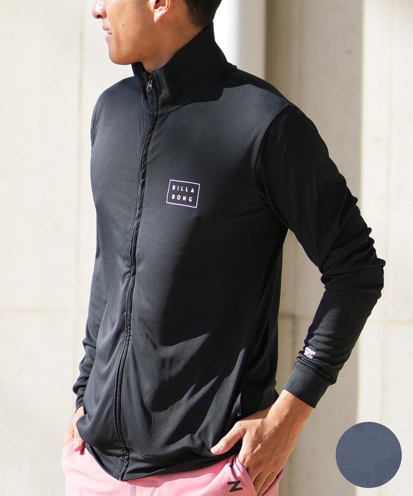 ムラスポ ビラボン 水着 ラッシュガード ジップアップ メンズ UVカット ブランドロゴ RASH ZIP THRU BF 011 854