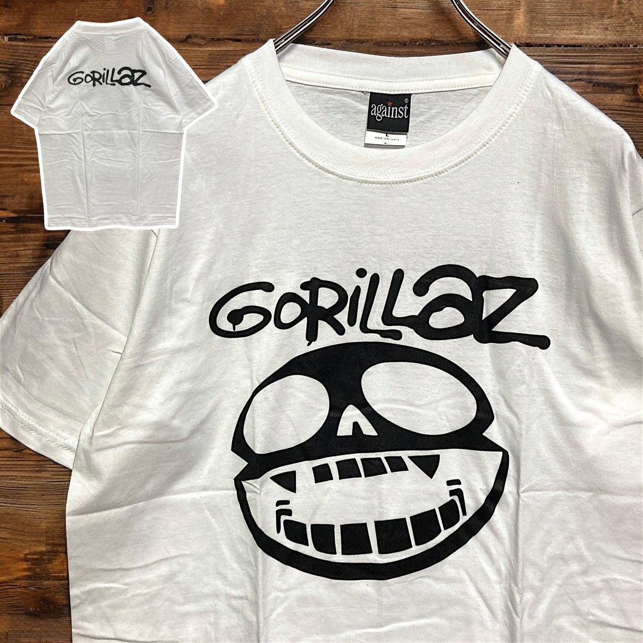 ⭐︎ ゴリラズ GORILLAZ 白 バンド Tシャツ tee ティーシャツ ロック 