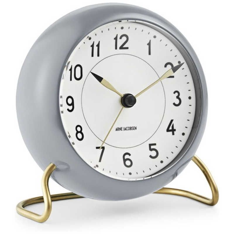 インテック　置き時計 Station Table clock 11cm grey/wh ARNE JACOBSEN(アルネ ヤコブセン)　AJ43674 新品 未開封 】 インテック 置き時計 Station Table clock 11cm grey