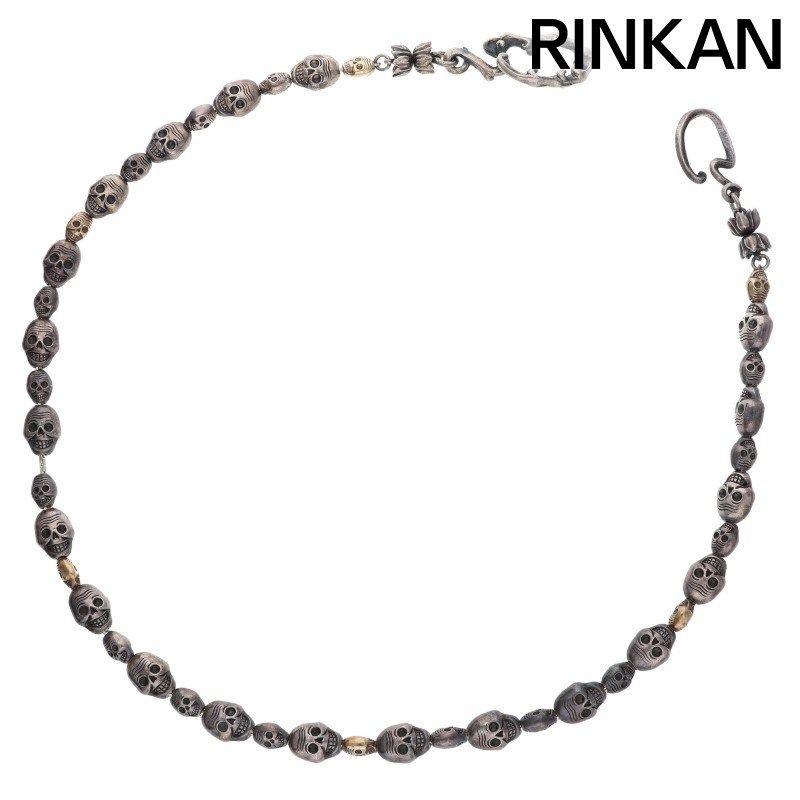 ナンバーナイン NM-F4006B スマイルスカル K10×SV950ウォレットチェーン メンズ