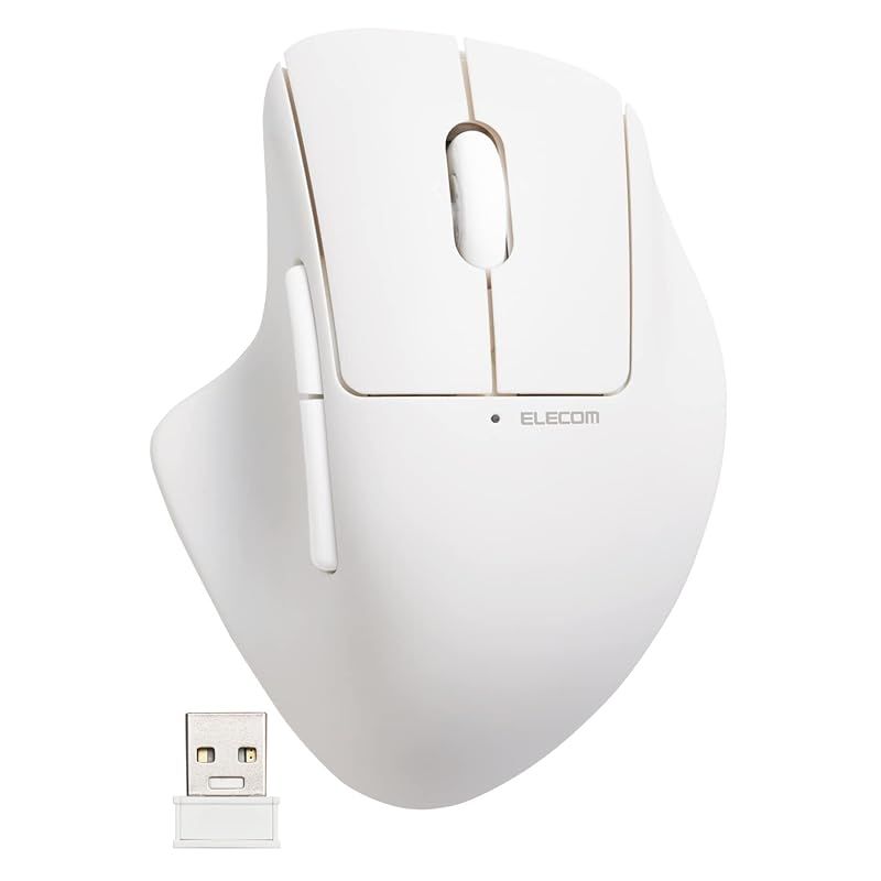 エレコム マウス ワイヤレスマウス SHELLPHA 無線2.4GHz 静音 抗菌 5ボタン+チルトホイール ホワイト M-SH30DBSKWH