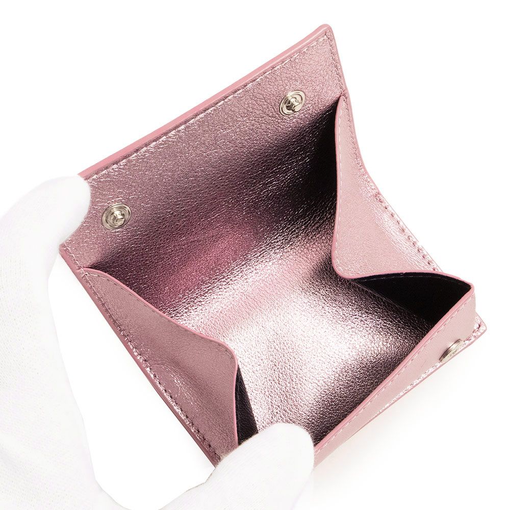 SAINT LAURENT ピンク 三つ折り財布 - メルカリ