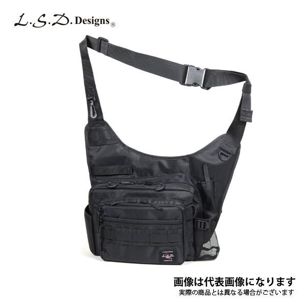 釣り バッグ ワンショットサイド ネオ ブラック ＬＳＤデザインズ フィッシング バッグ オカッパリ バス釣り シーバス エギングなど 大型便A