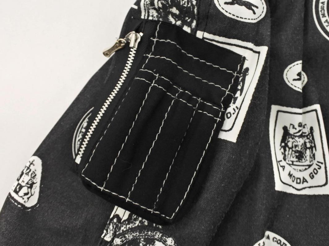 伊太利屋　ブルゾン 伊太利屋 裏フリース ブルゾン ジャケット size9/白x黒