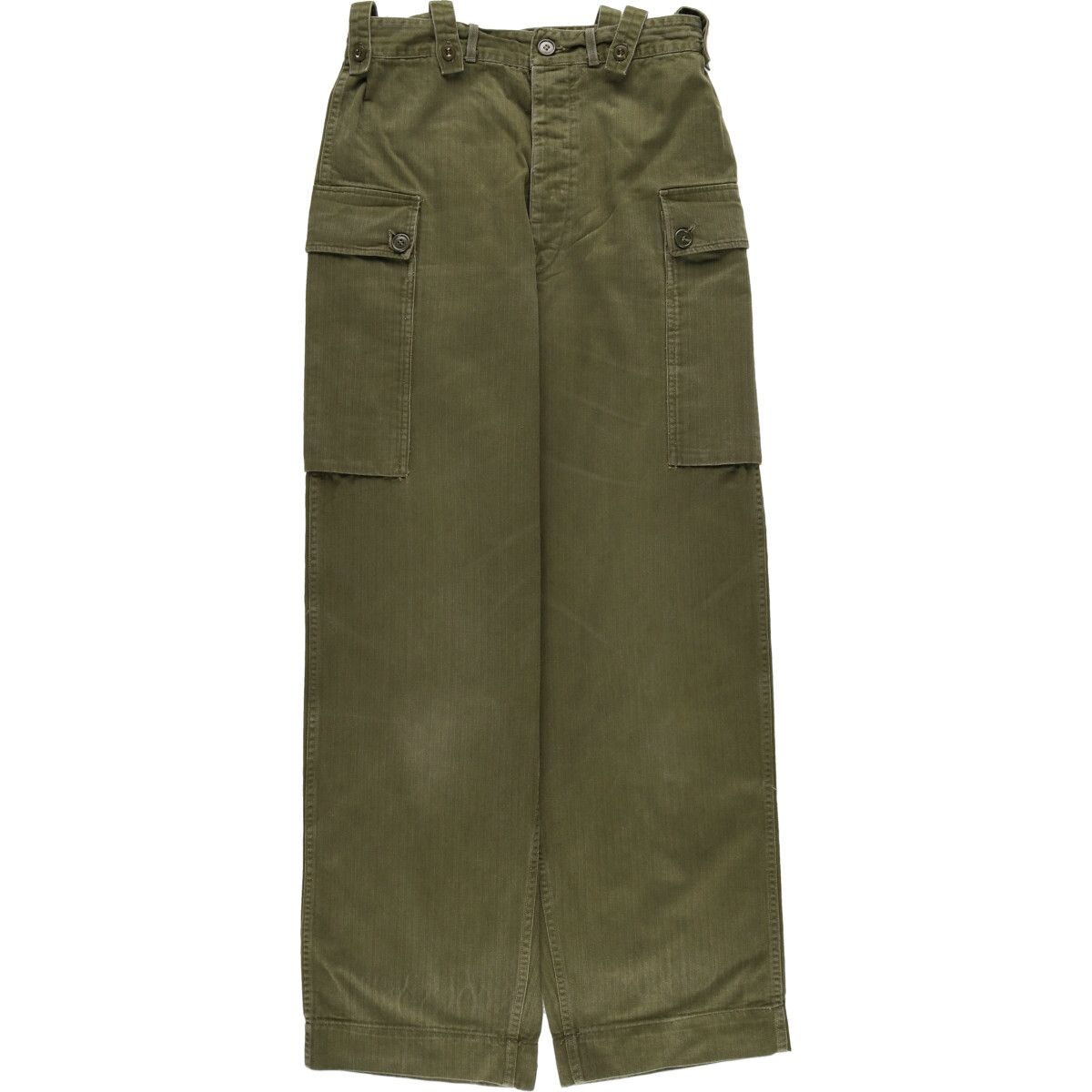 古着 60年代 オランダ軍実品 ミリタリー フィールドパンツ トラウザー 78×80 メンズw29相当 HBT ヘリンボーンツイル/eaa473885