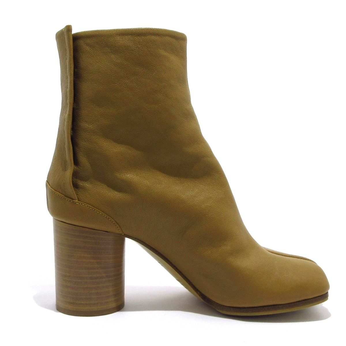 【新色追加】 Maison Margiela メゾンマルジェラ ショートブーツ 38 レディース - S58WU0260 ライトブラウン タビ|アウトソール張替済 レザー 100％品質保証。