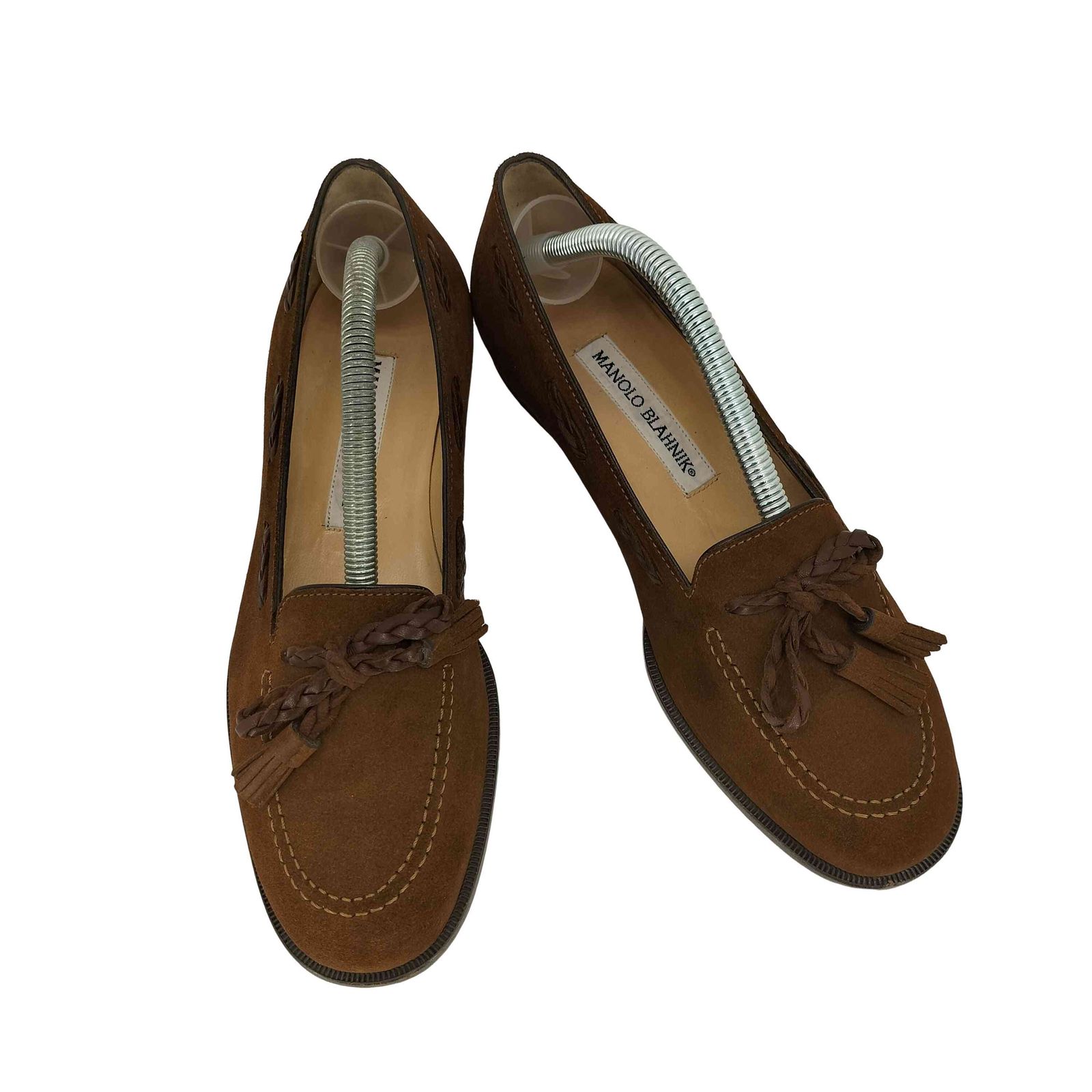 マノロブラニク MANOLO BLAHNIK Suede Tassel Loafer スエード タッセルローファー レディース 37 1|2